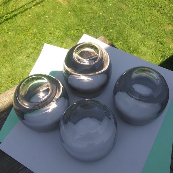 Mid century modern silver fade rolly polly glasses Set of four glasses SET B - Picture 4 of 15